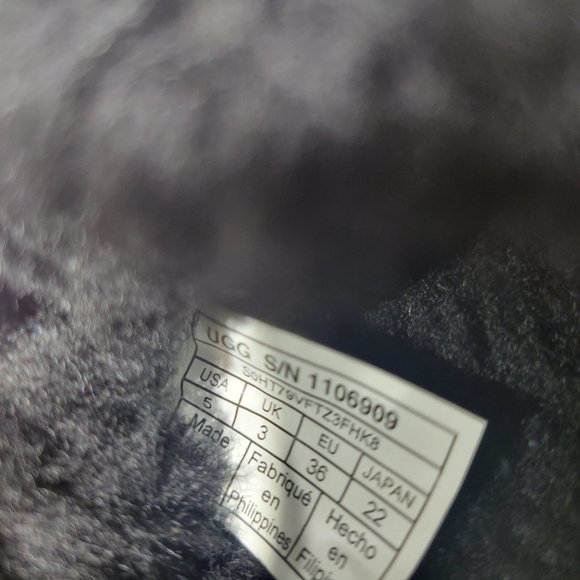 Ugg Bailey Bling Womens Size 5 Black Suede Ankle Fur Trim Snow Boots 1106909 NEW - Picture 10 of 10